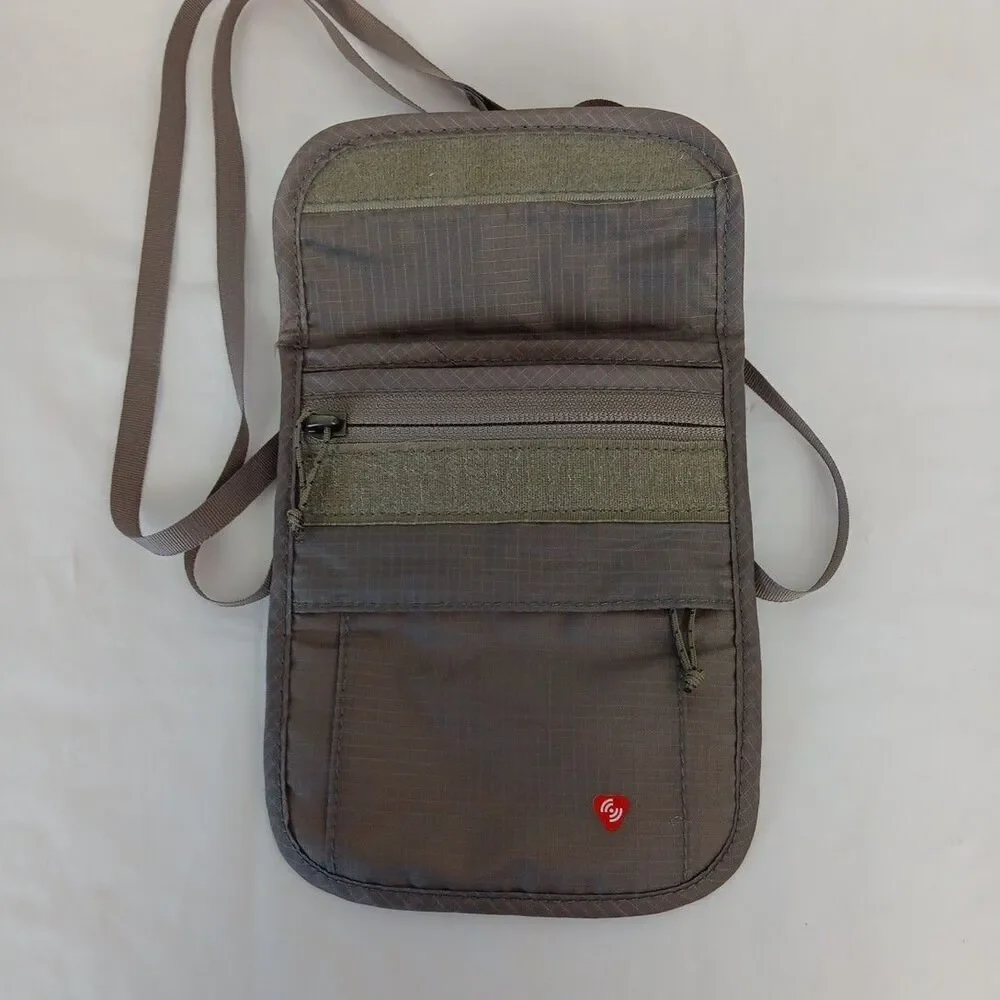 REI Co-Op Slim Neck Wallet Soft Detachable 12"-24" Strap Grey 5 Pockets Discreet - Picture 5 of 15